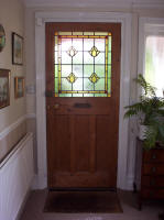 Stained glass front door panel